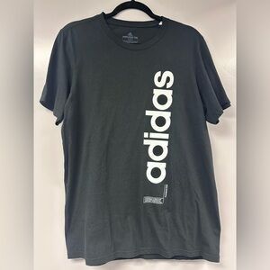 Adidas Men's Black Tee with Bold Logo - Size Medium 100% Cotton